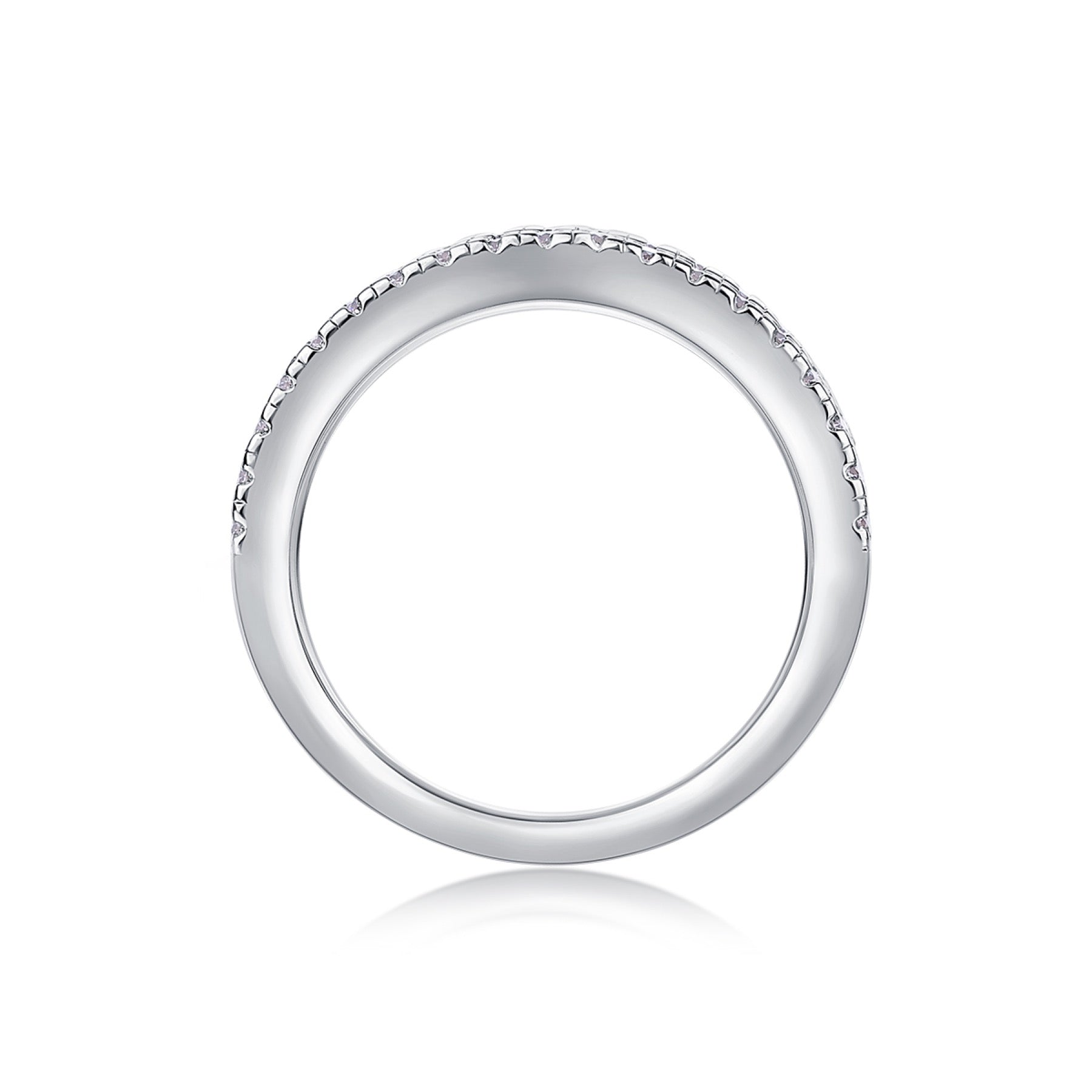 Triband Moissanite Band Ring in Sterling Silver