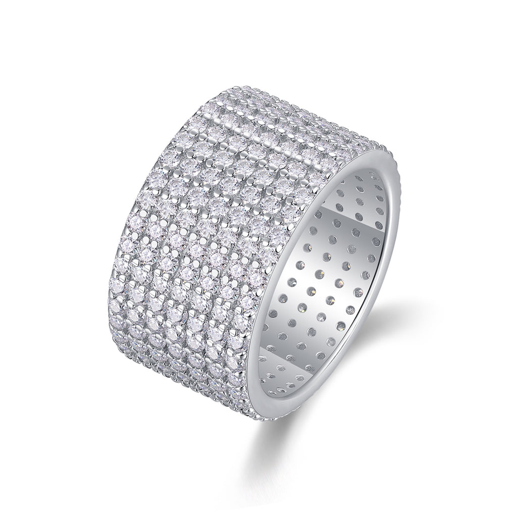 Vastness Moissanite Eternity Band Ring in Sterling Silver