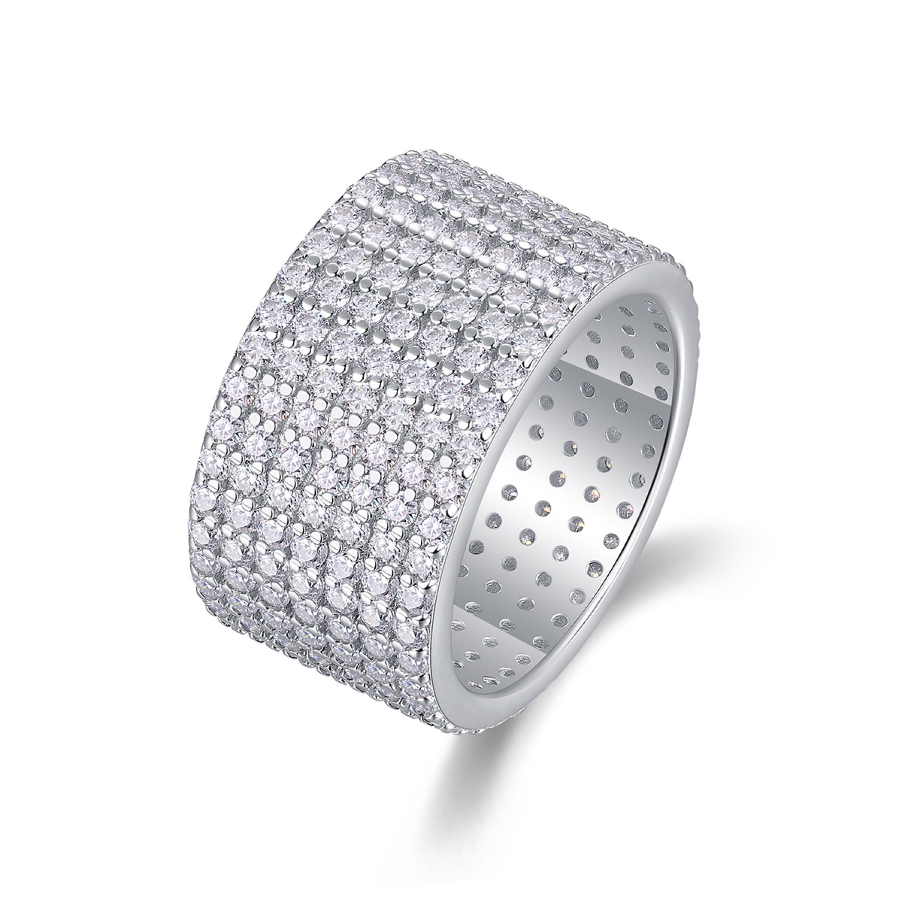 Vastness Moissanite Eternity Band Ring in Sterling Silver