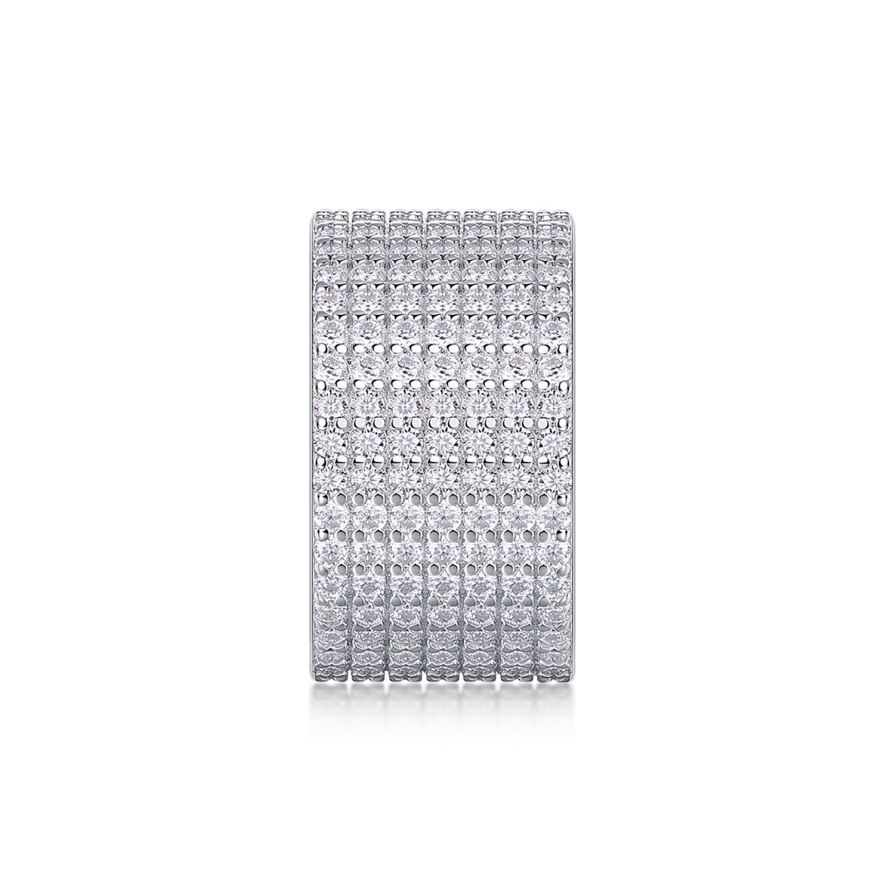 Vastness Moissanite Eternity Band Ring in Sterling Silver