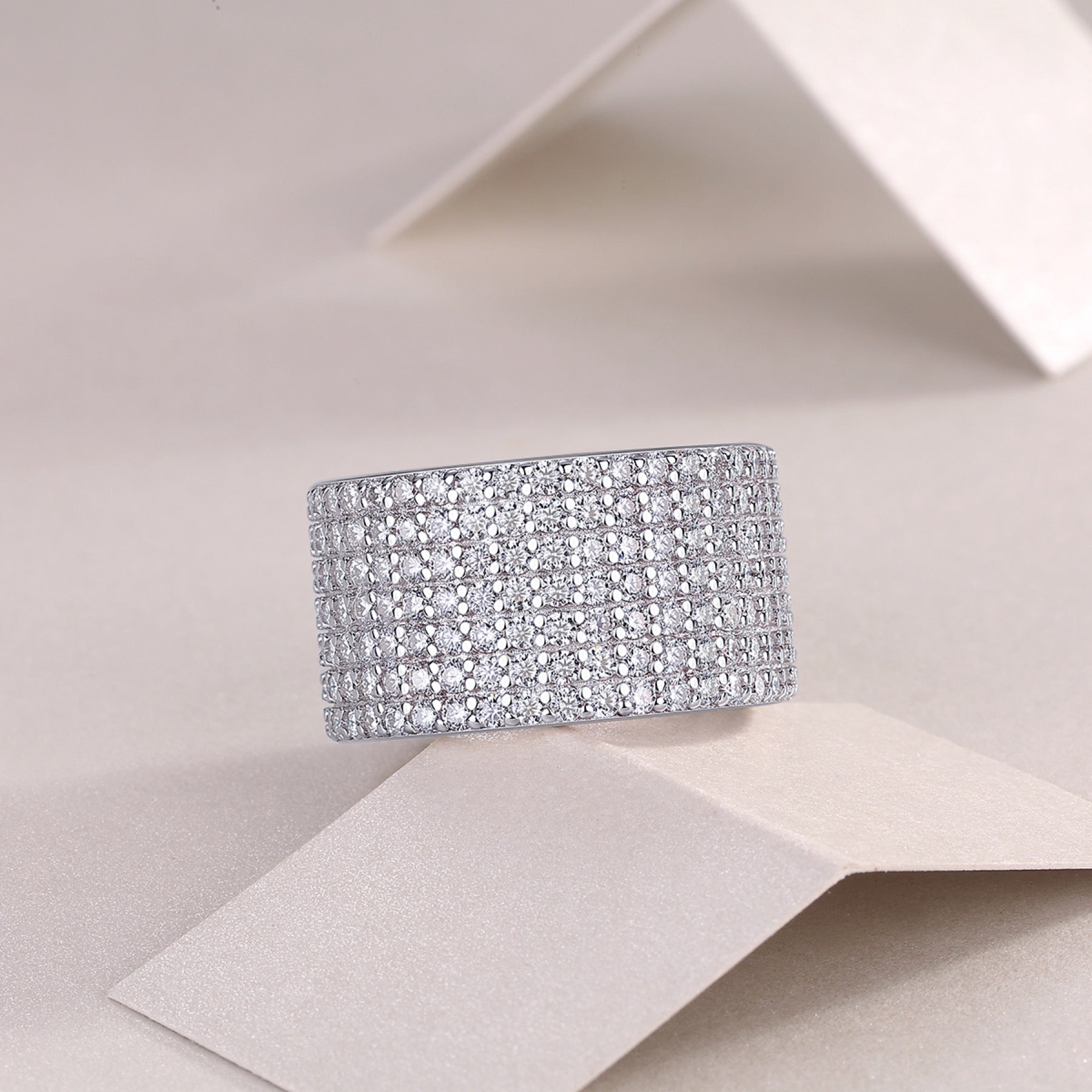 Vastness Moissanite Eternity Band Ring in Sterling Silver