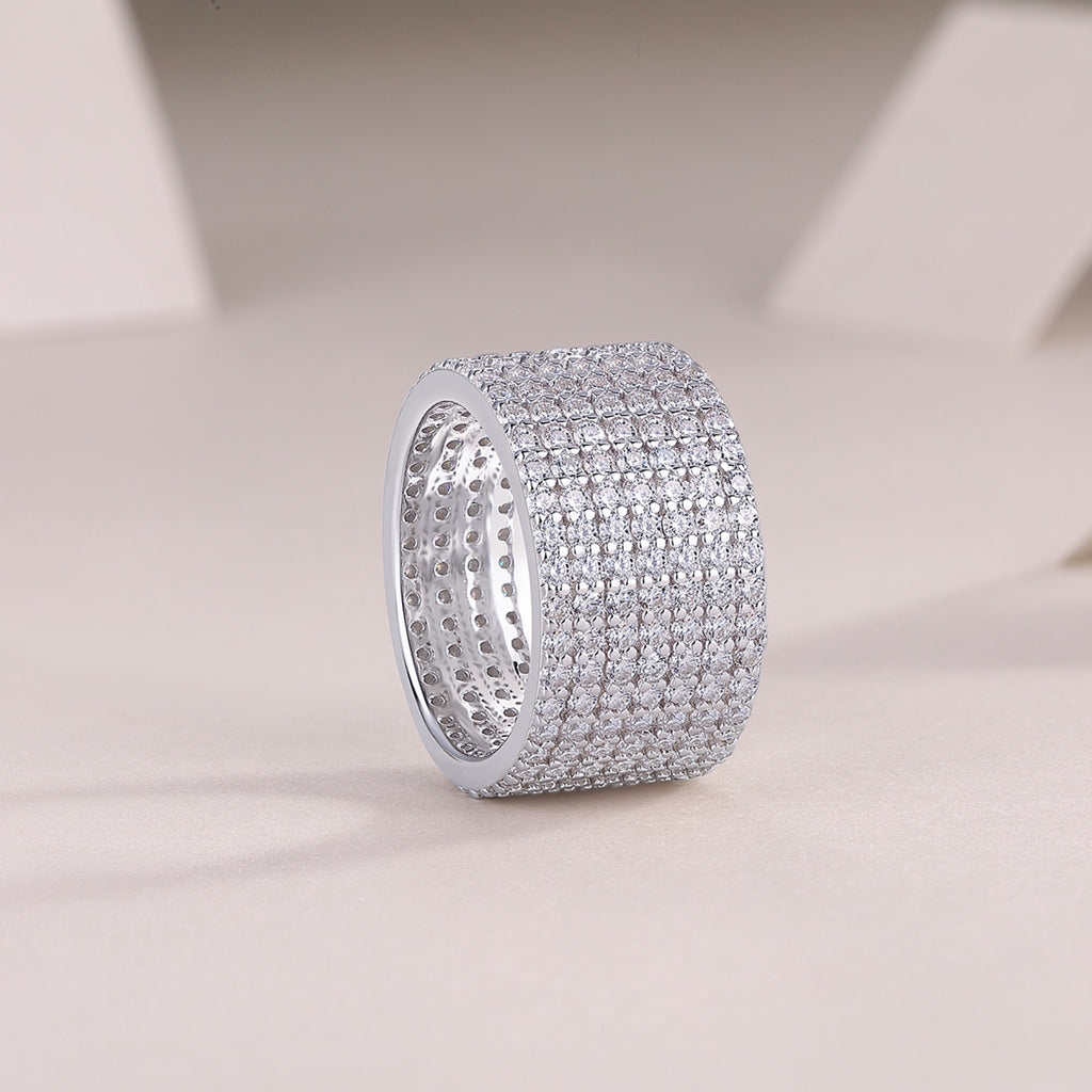 Vastness Moissanite Eternity Band Ring in Sterling Silver
