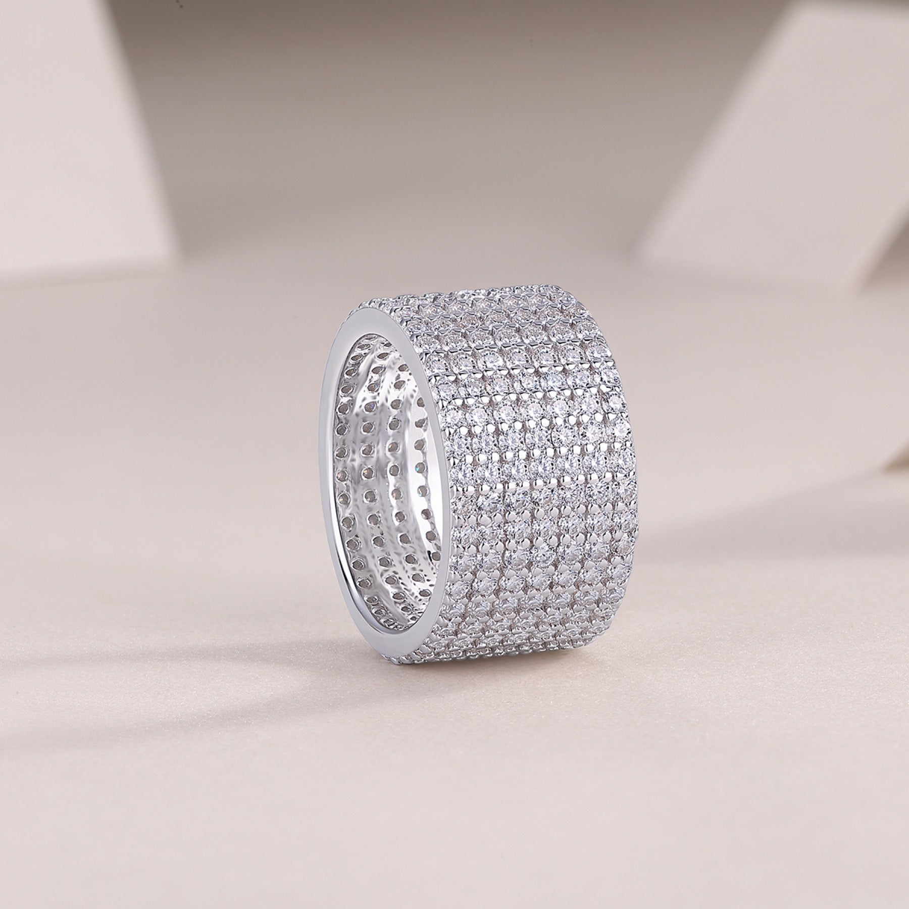 Vastness Moissanite Eternity Band Ring in Sterling Silver