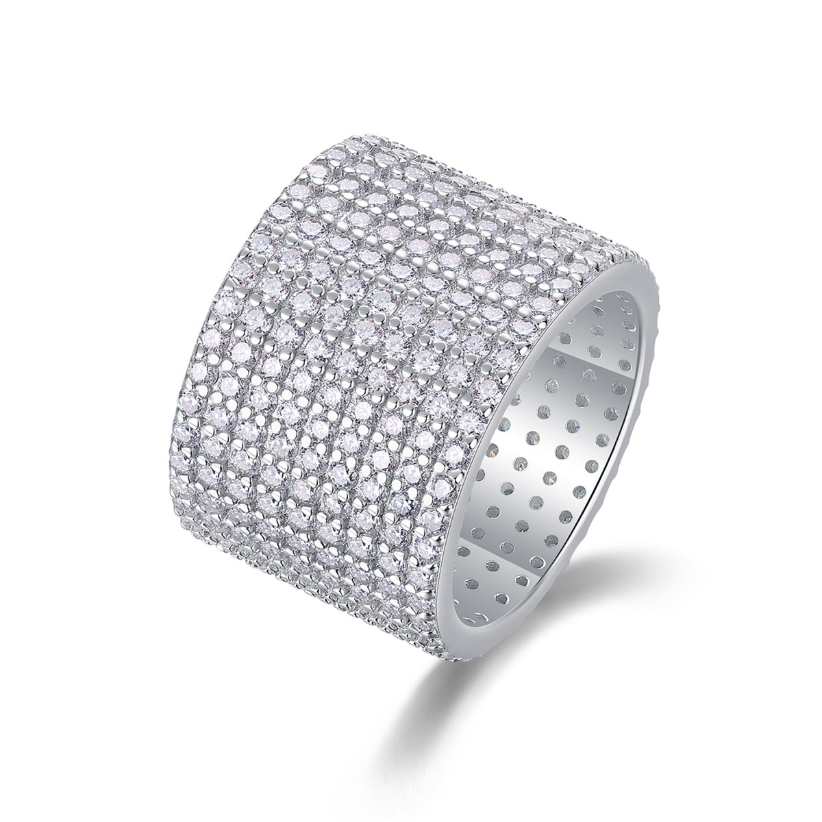 Luminous Moissanite Eternity Band Ring in Sterling Silver