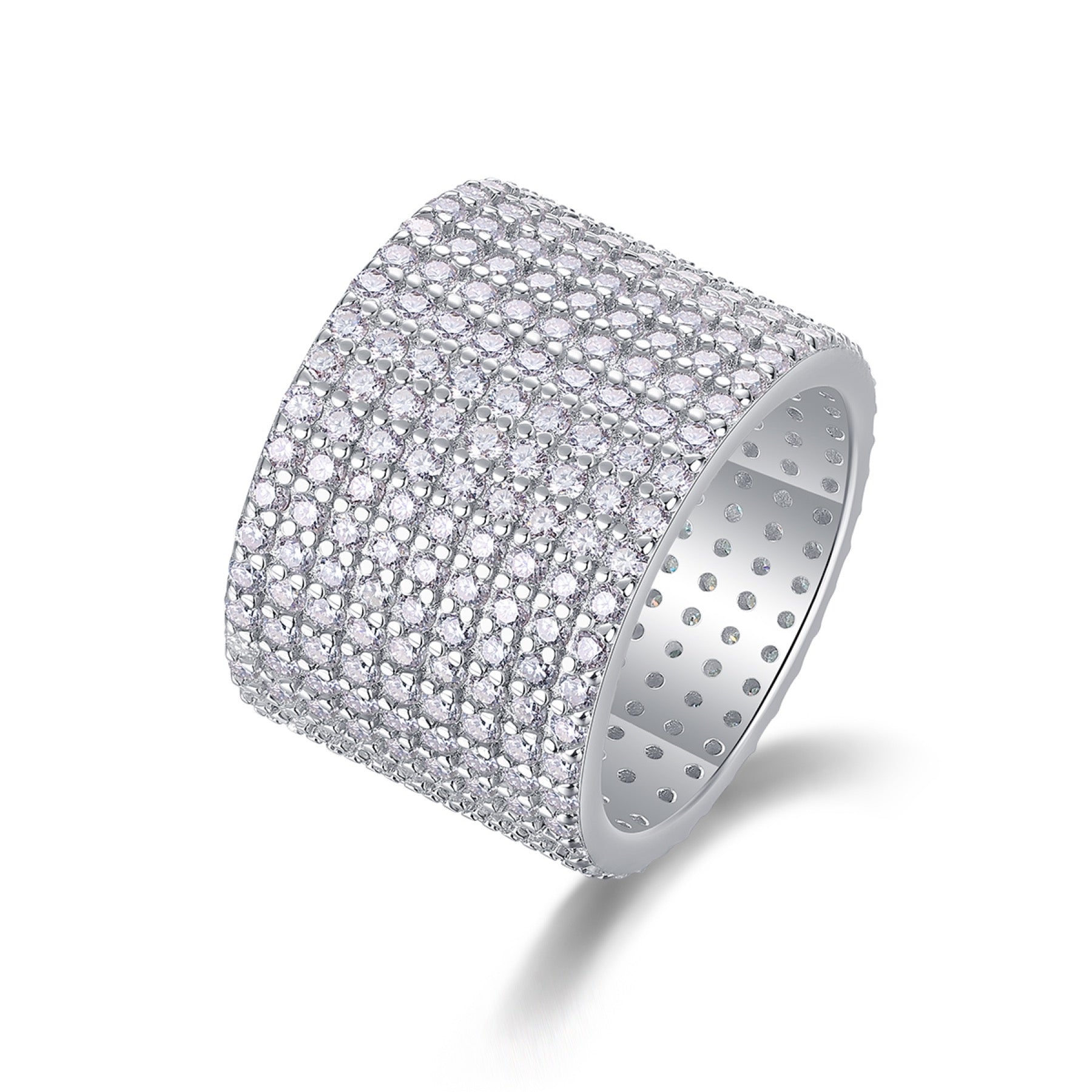 Luminous Moissanite Eternity Band Ring in Sterling Silver