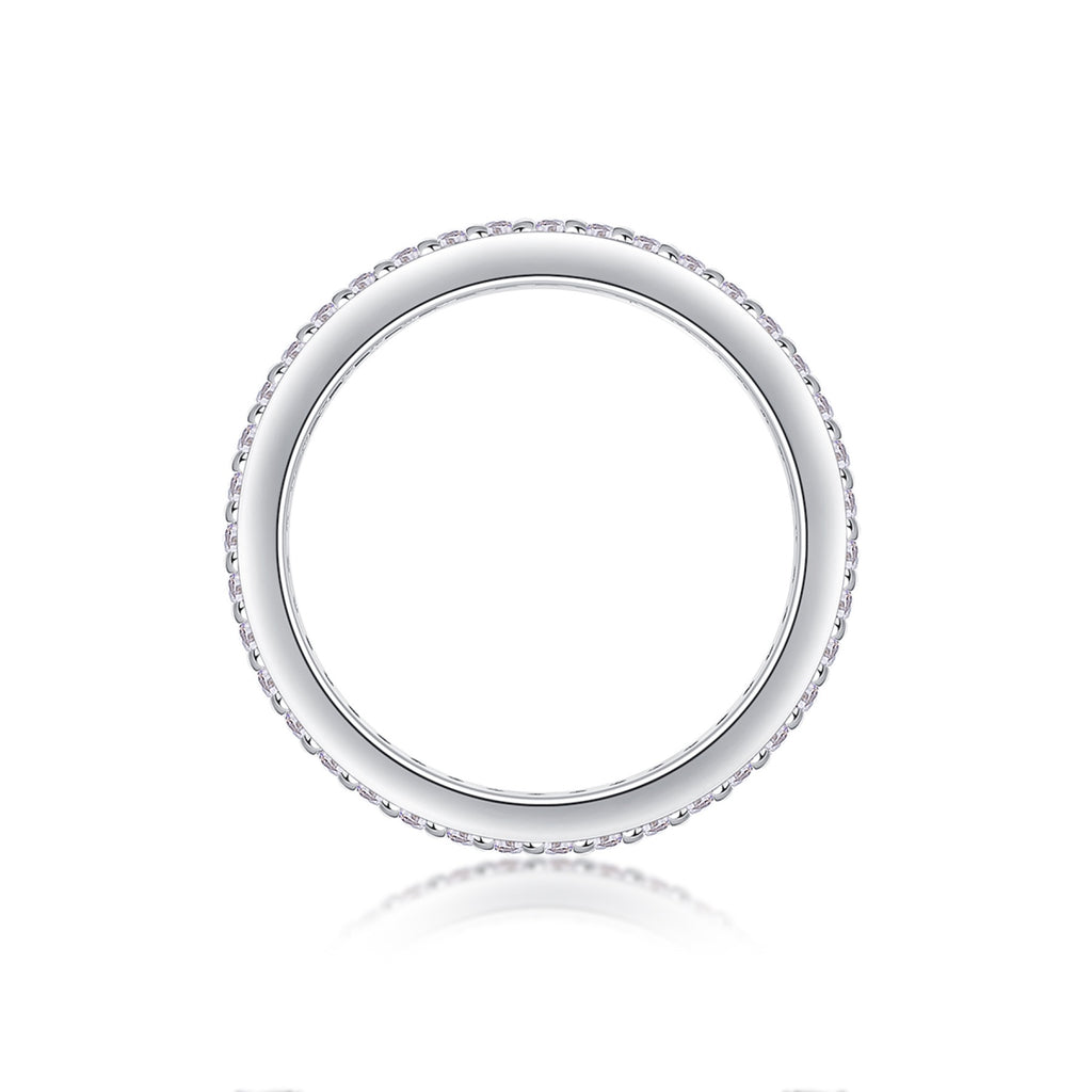 Luminous Moissanite Eternity Band Ring in Sterling Silver