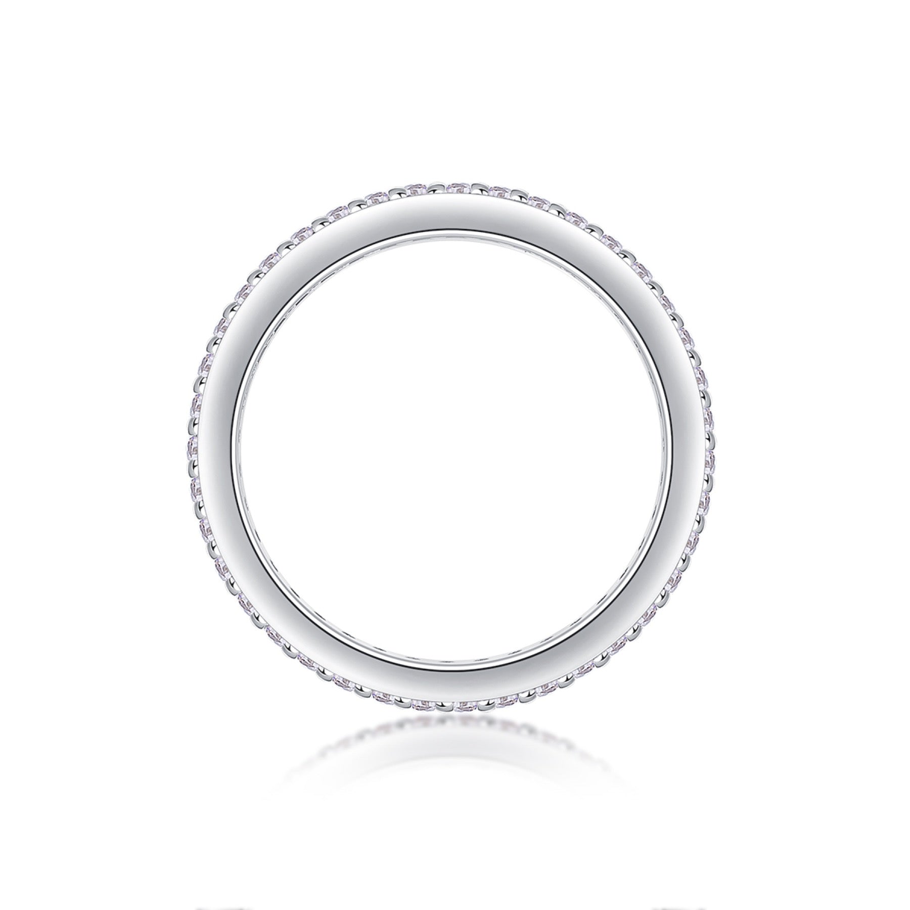 Luminous Moissanite Eternity Band Ring in Sterling Silver
