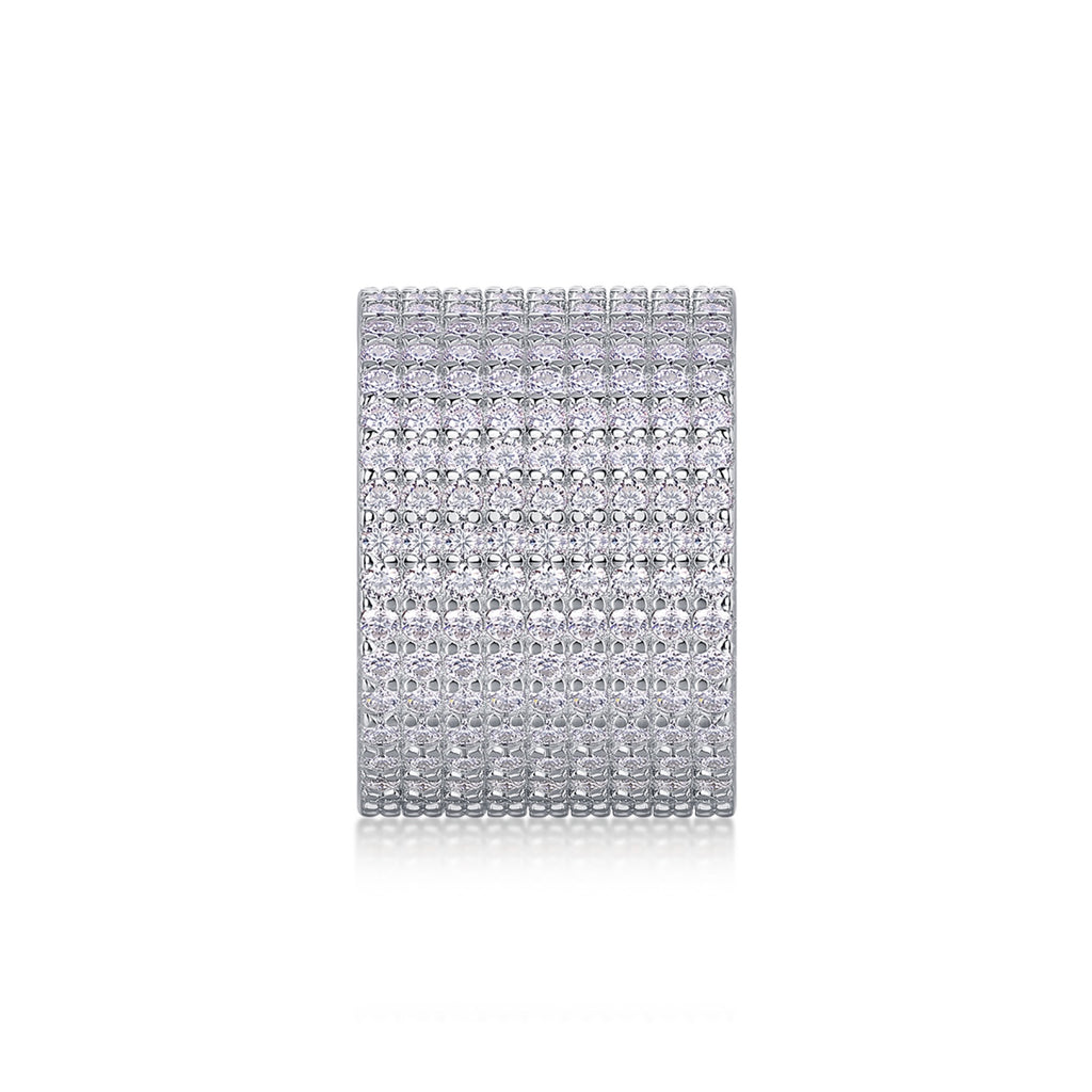 Luminous Moissanite Eternity Band Ring in Sterling Silver