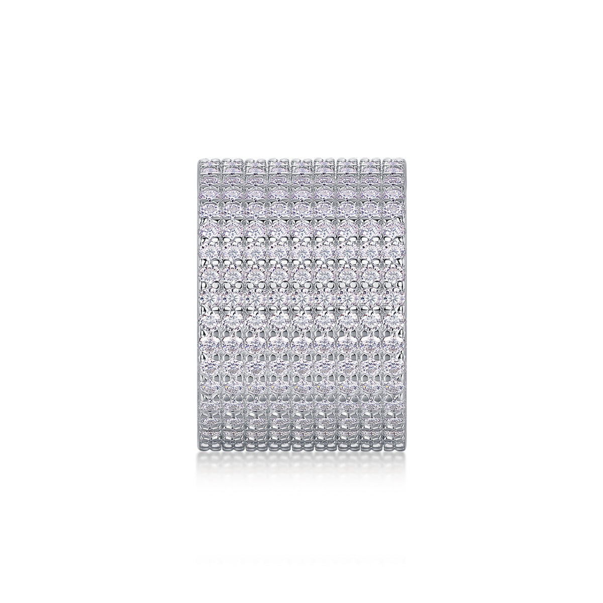 Luminous Moissanite Eternity Band Ring in Sterling Silver