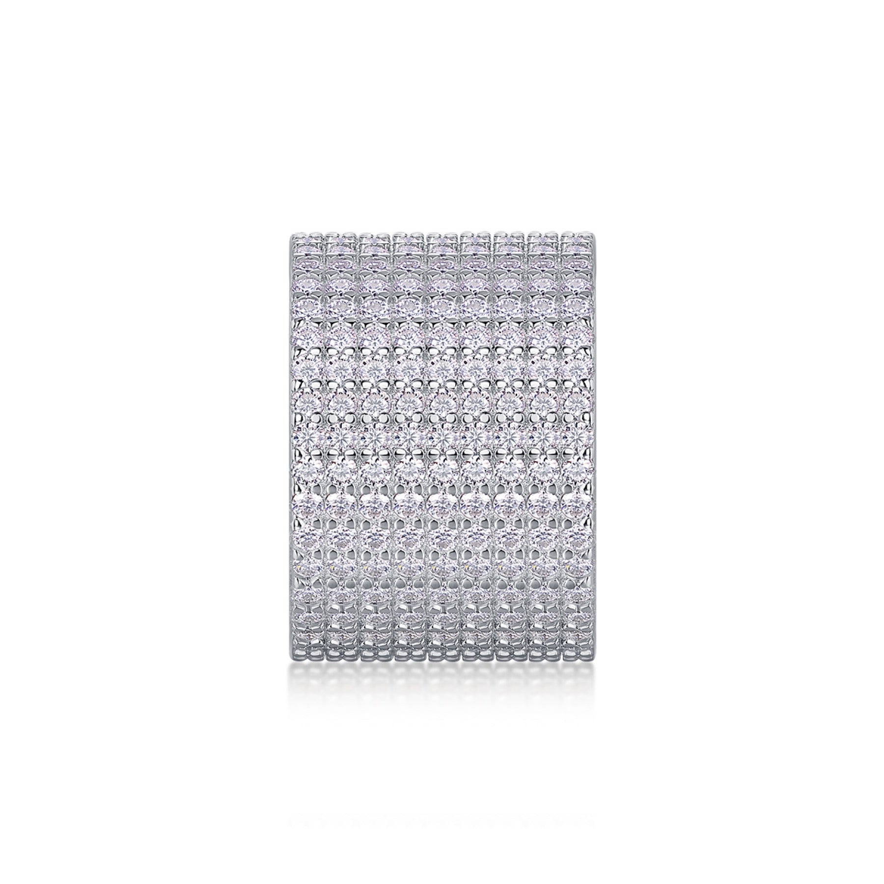 Luminous Moissanite Eternity Band Ring in Sterling Silver