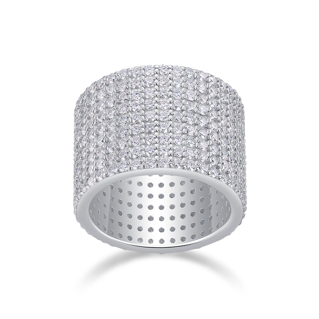 Luminous Moissanite Eternity Band Ring in Sterling Silver