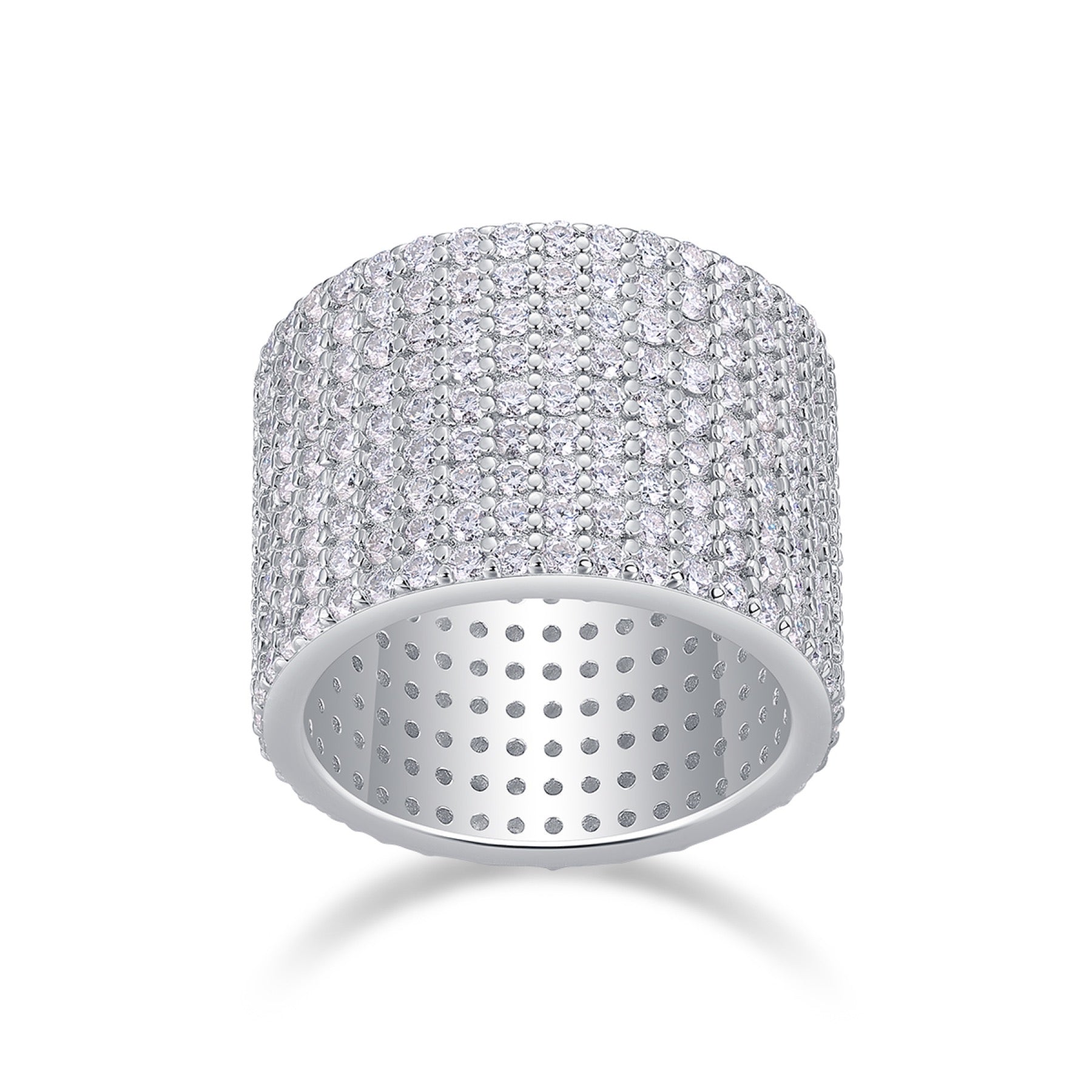 Luminous Moissanite Eternity Band Ring in Sterling Silver