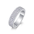 Duplex Moissanite Band Ring in Sterling Silver