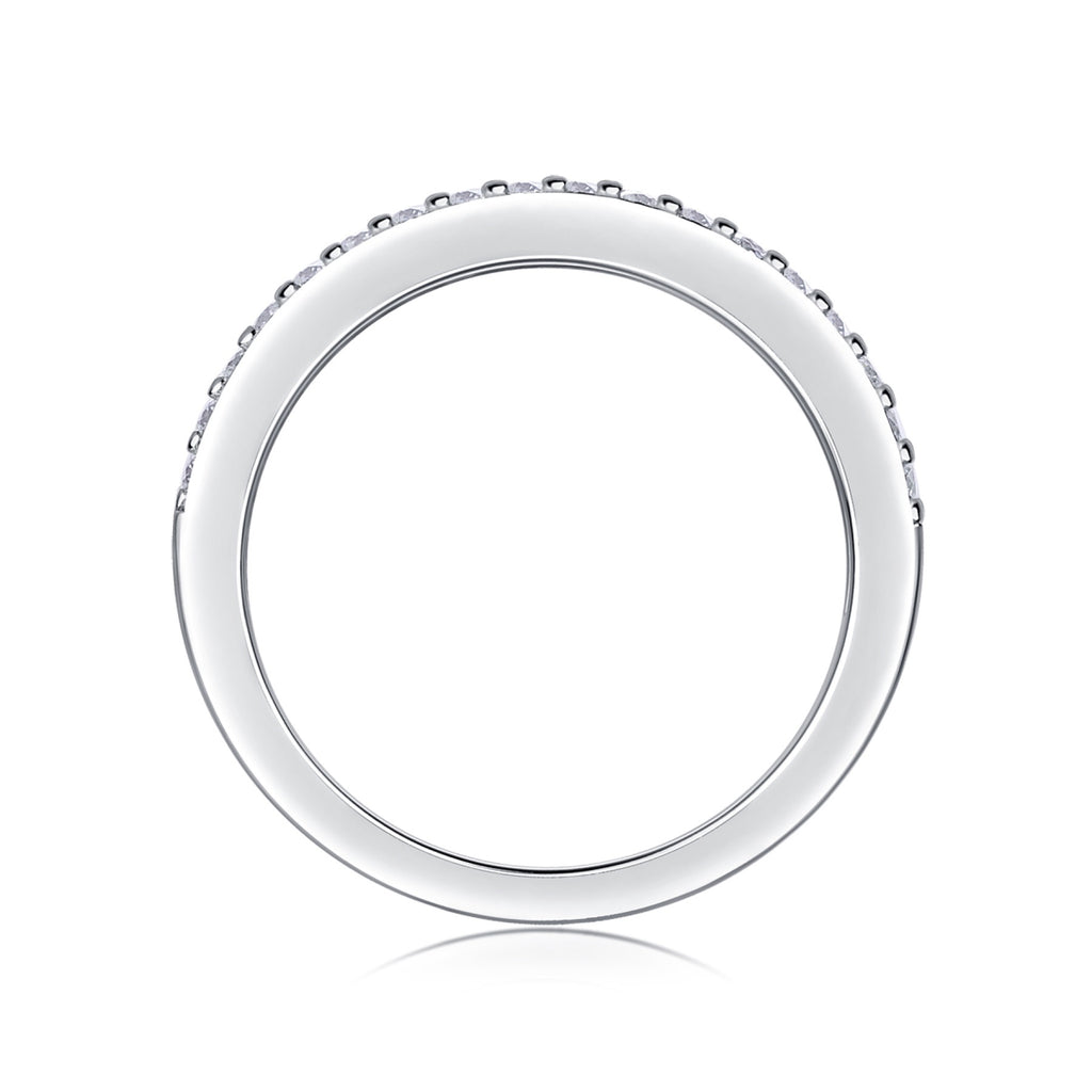 Duplex Moissanite Band Ring in Sterling Silver