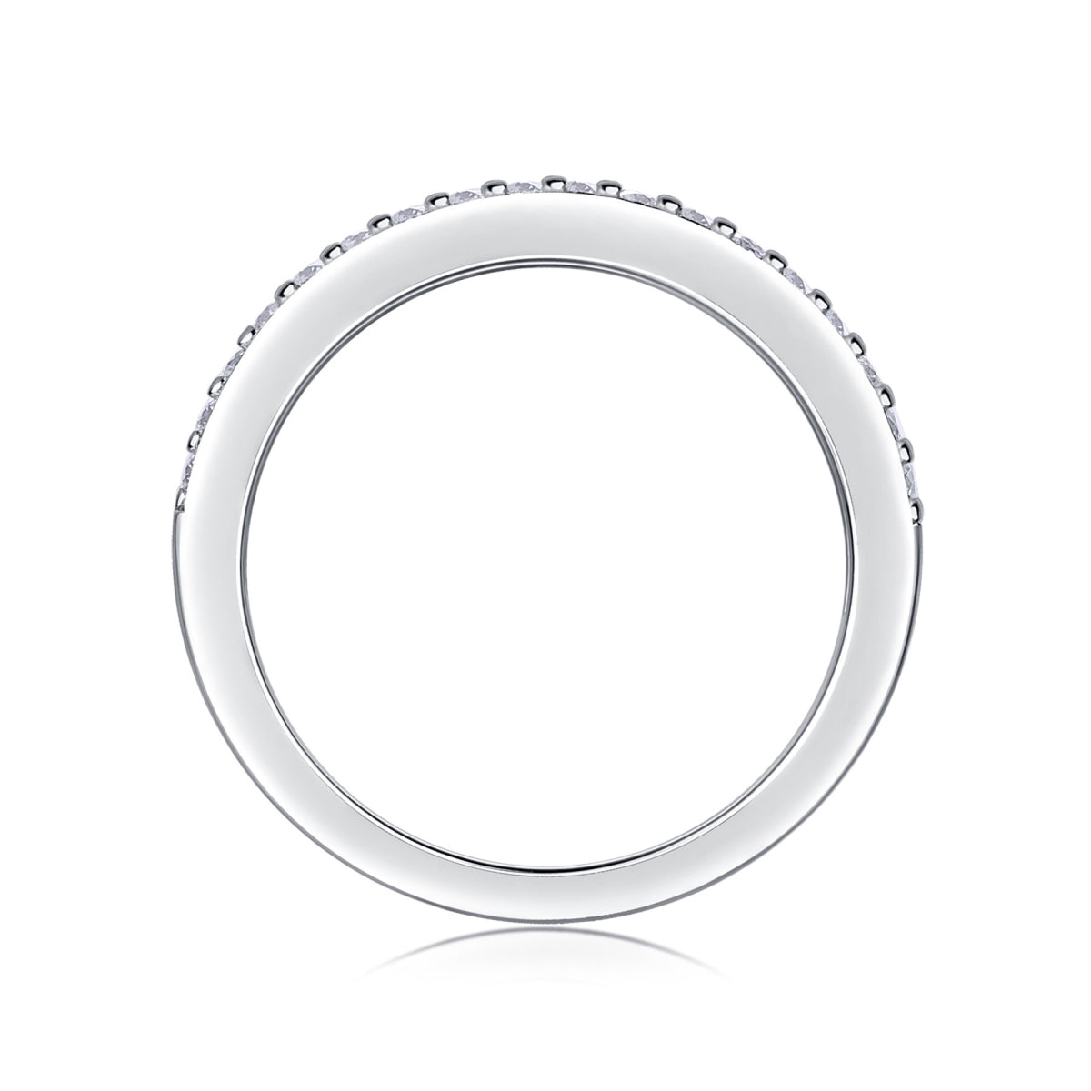 Duplex Moissanite Band Ring in Sterling Silver