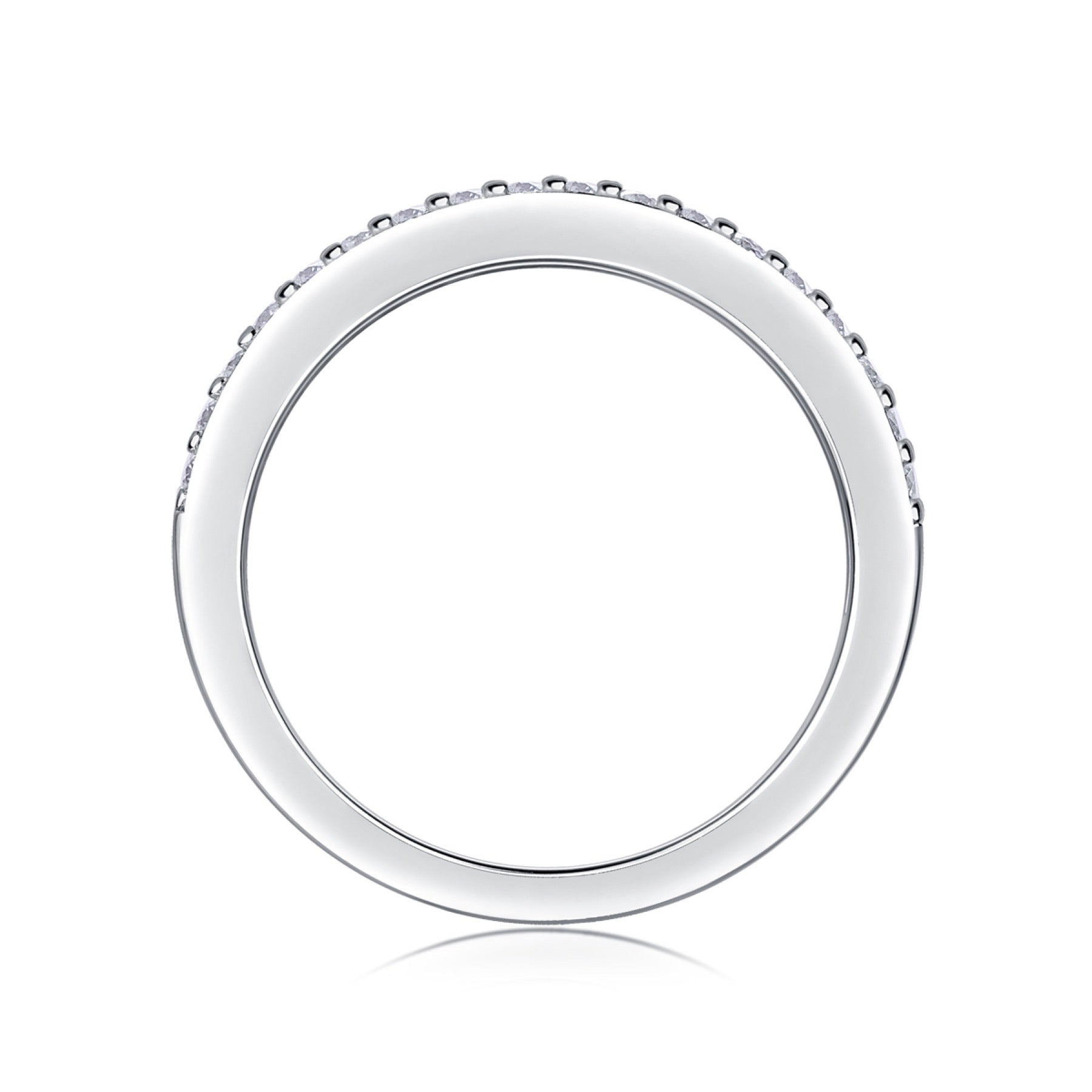Duplex Moissanite Band Ring in Sterling Silver