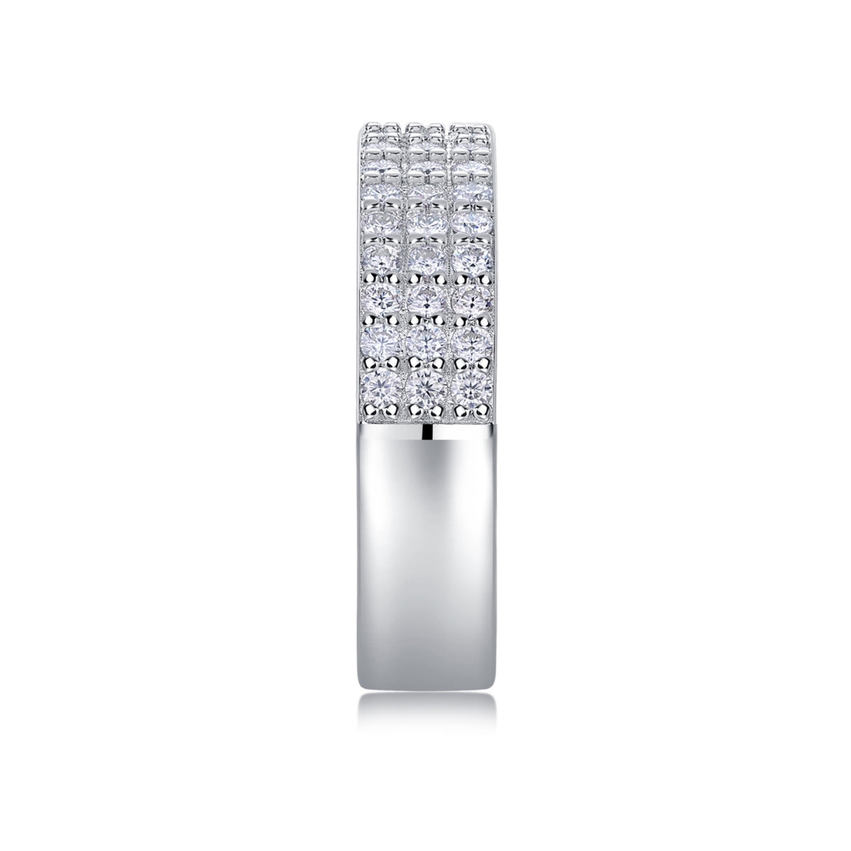 Duplex Moissanite Band Ring in Sterling Silver