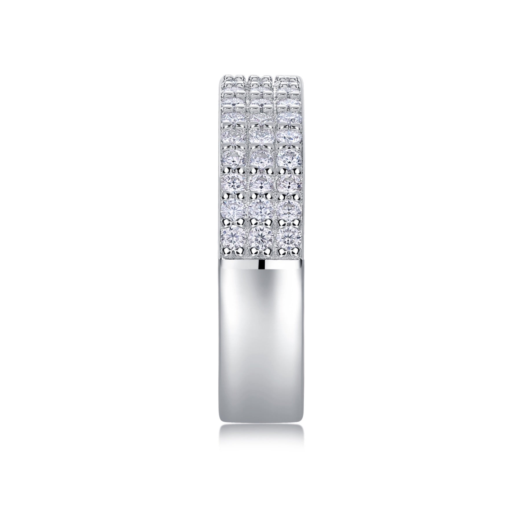 Duplex Moissanite Band Ring in Sterling Silver