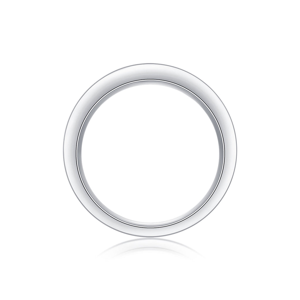 Layered Moissanite Eternity Band Ring in Sterling Silver