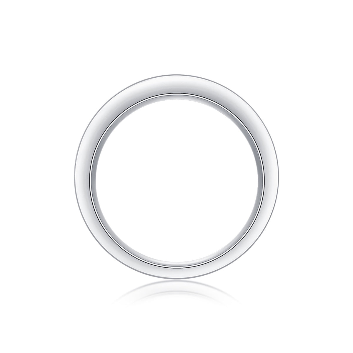 Layered Moissanite Half Eternity Band Ring in Sterling Silver