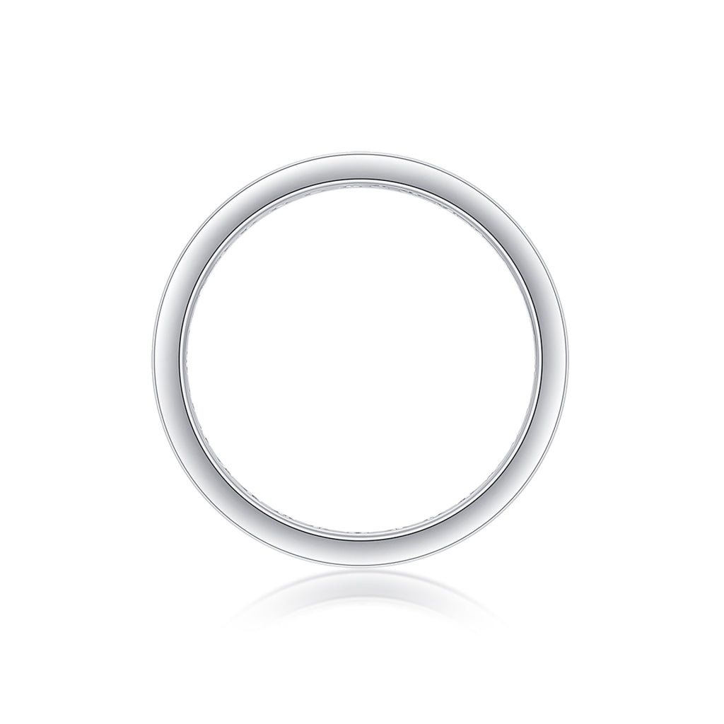 Starshine Moissanite Eternity Band Ring in Sterling Silver