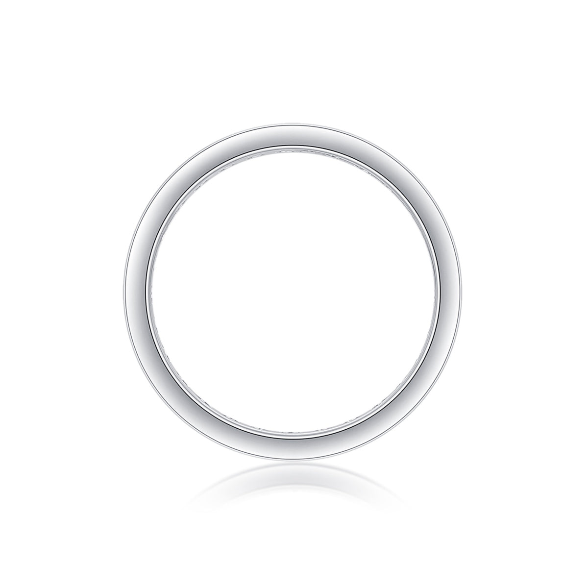 Starshine Moissanite Eternity Band Ring in Sterling Silver