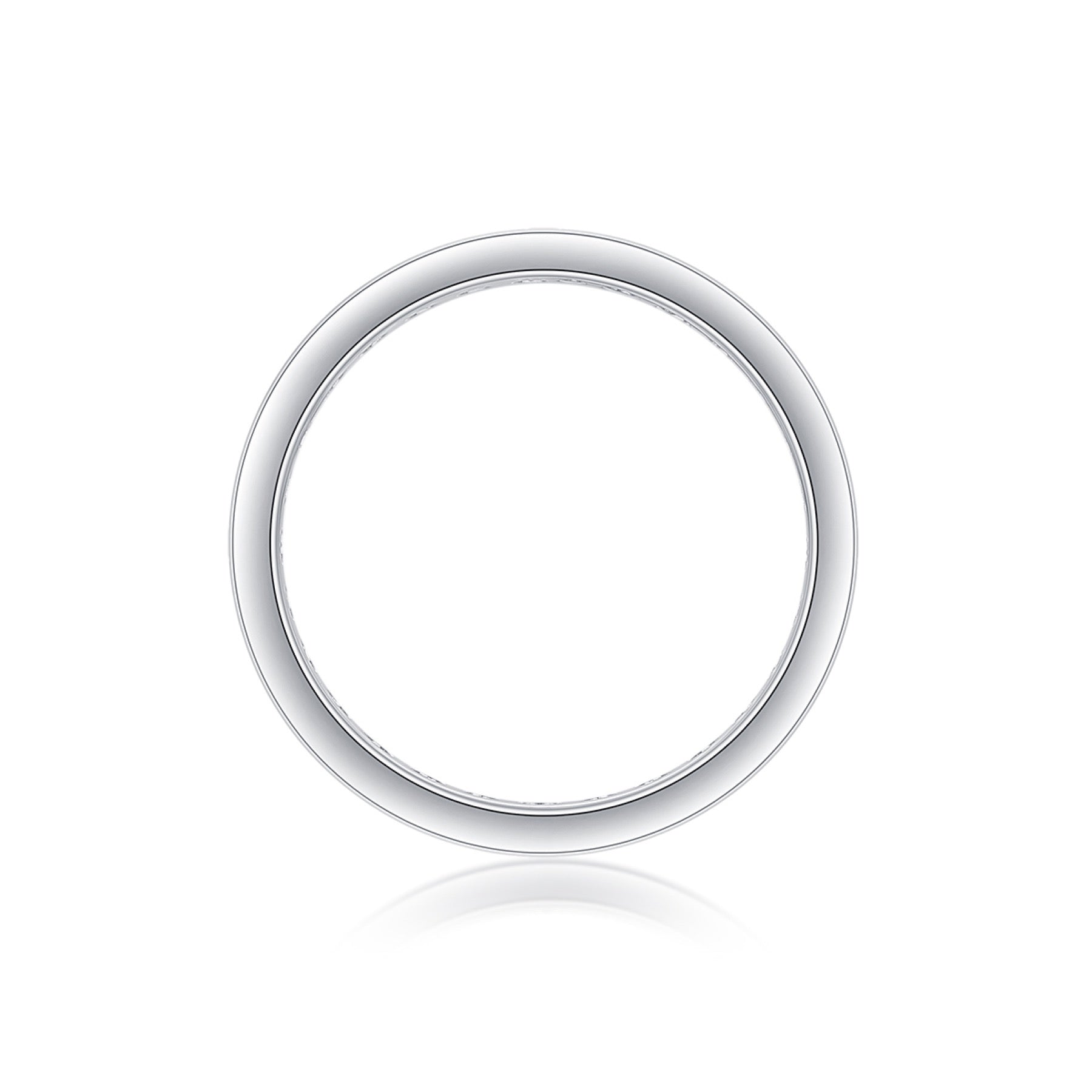 Starshine Moissanite Eternity Band Ring in Sterling Silver