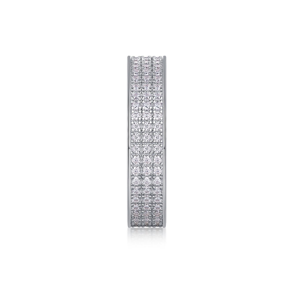 Starshine Moissanite Eternity Band Ring in Sterling Silver
