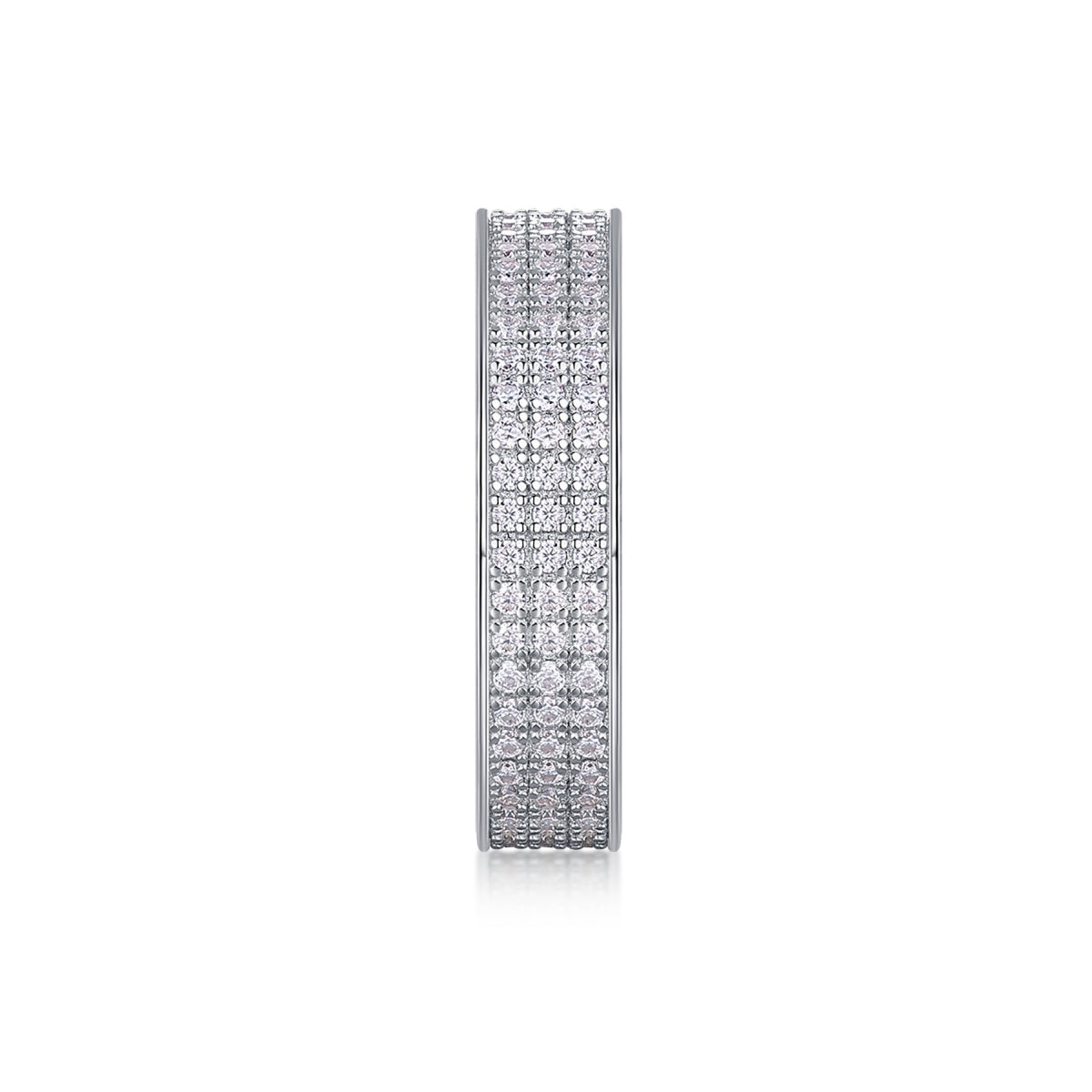 Starshine Moissanite Eternity Band Ring in Sterling Silver