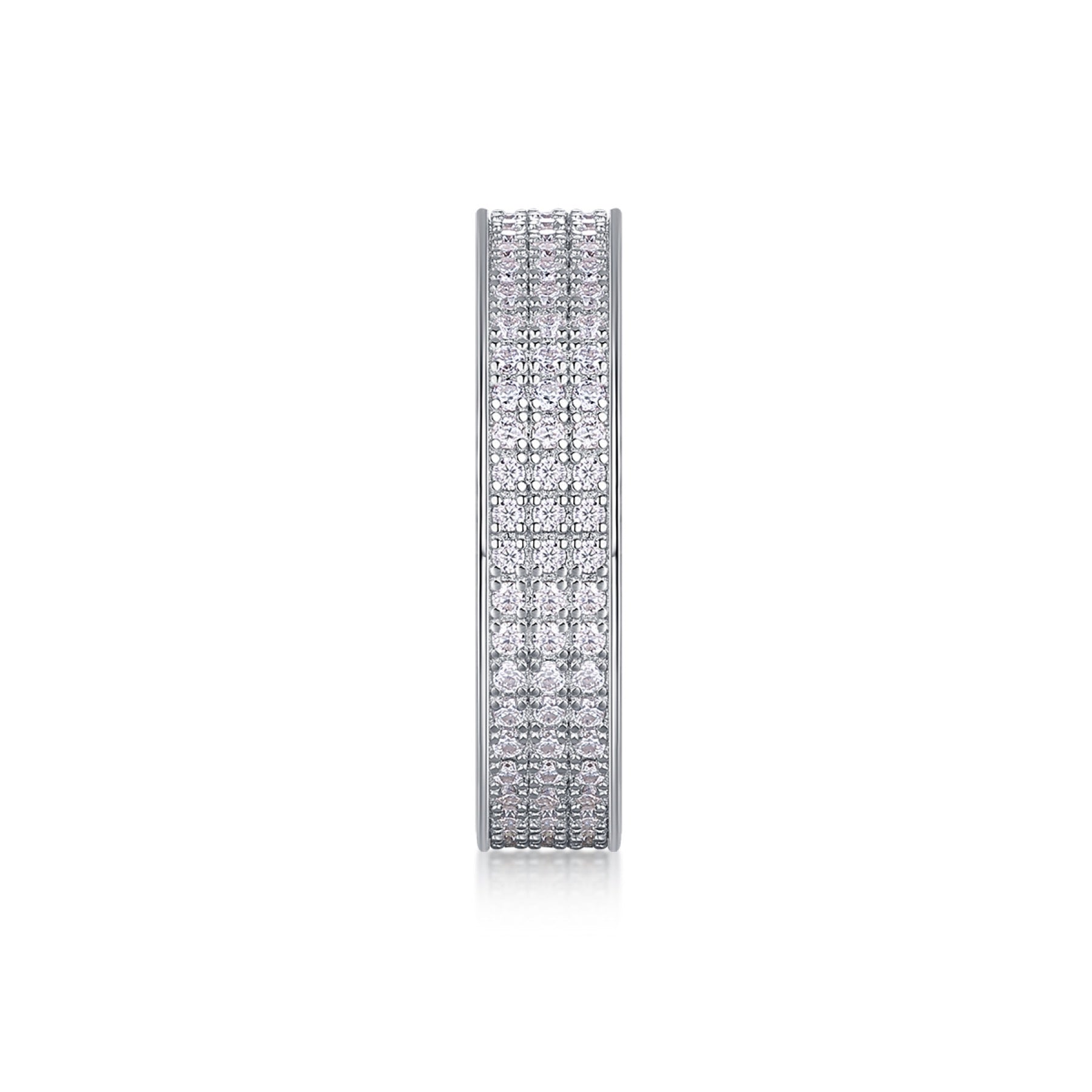 Starshine Moissanite Eternity Band Ring in Sterling Silver