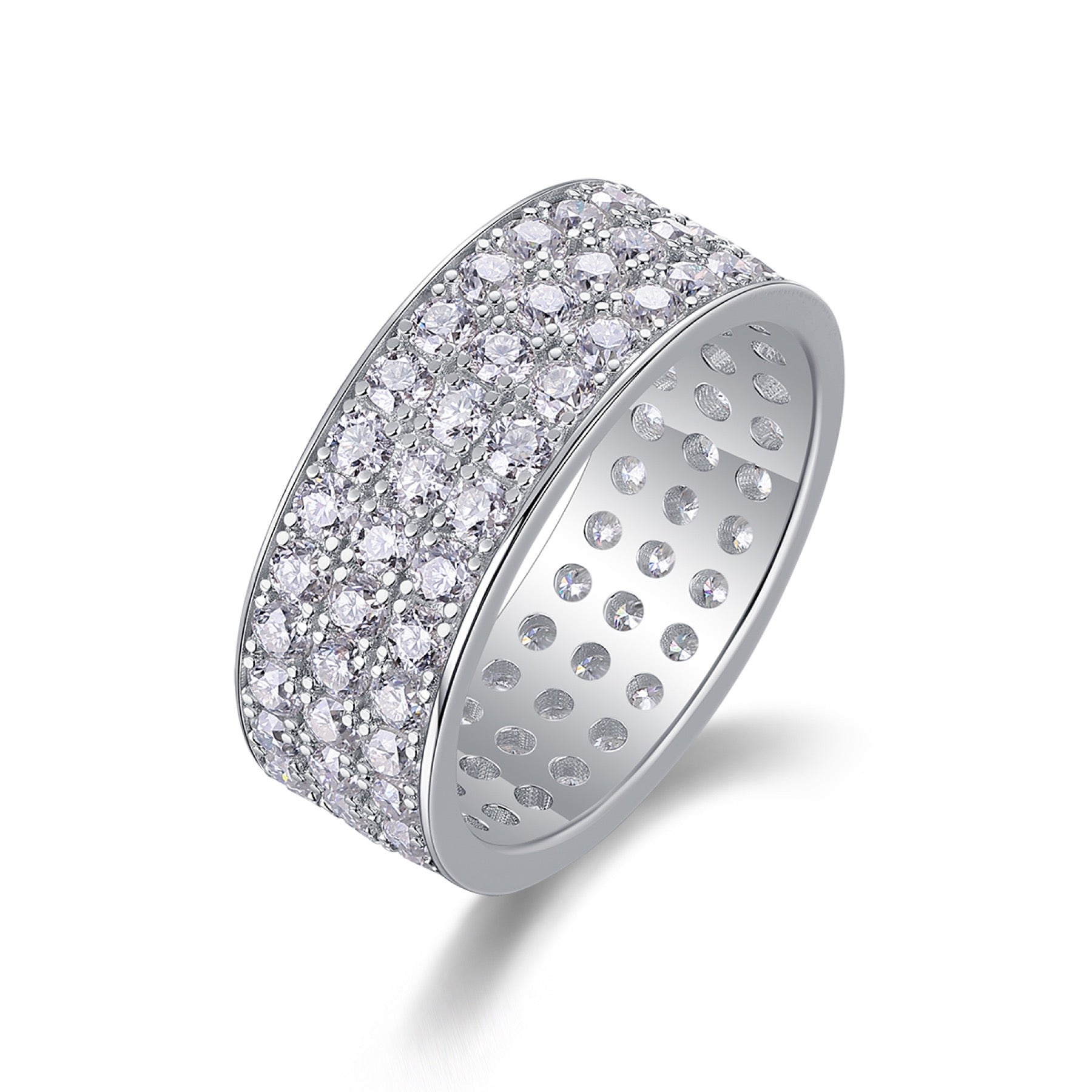 Dreamstar Moissanite Eternity Band Ring in Sterling Silver