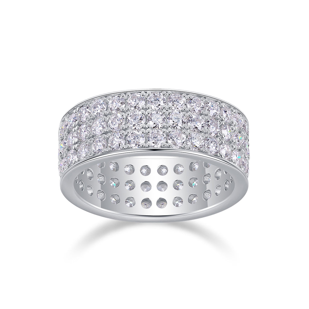 Dreamstar Moissanite Eternity Band Ring in Sterling Silver