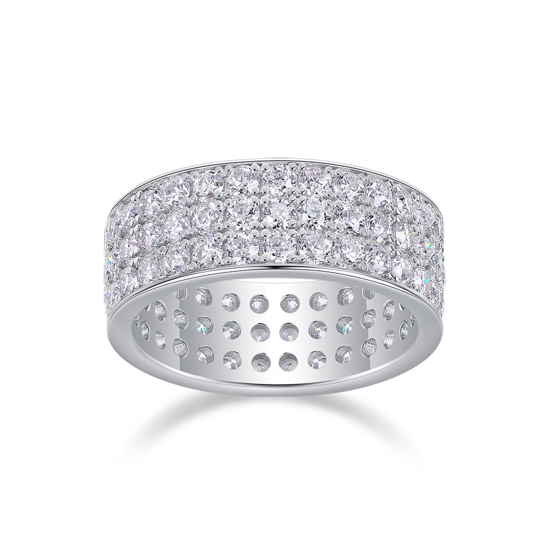 Dreamstar Moissanite Eternity Band Ring in Sterling Silver