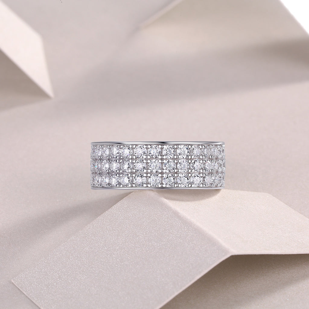 Dreamstar Moissanite Eternity Band Ring in Sterling Silver