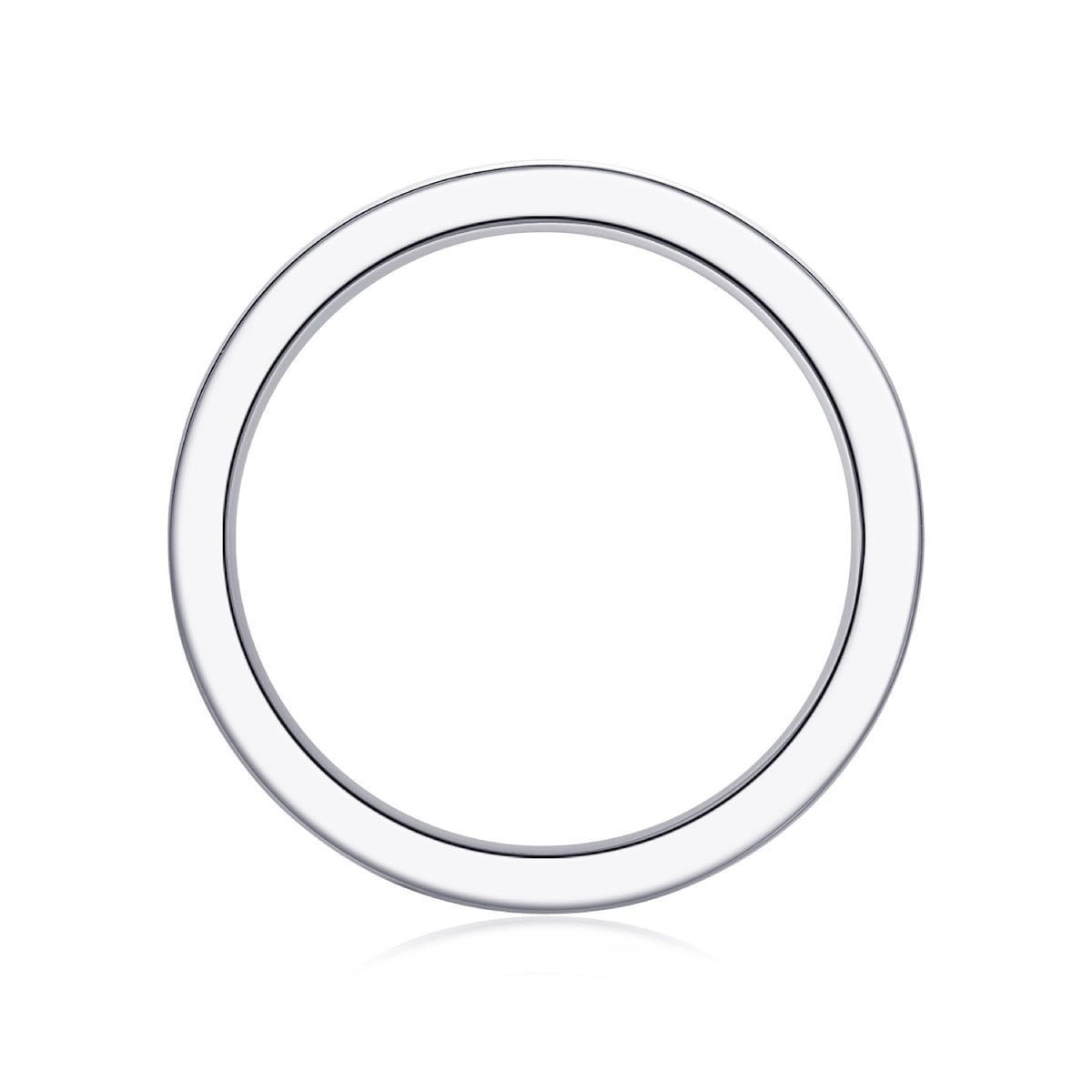 Trilume Moissanite Eternity Band Ring in Sterling Silver