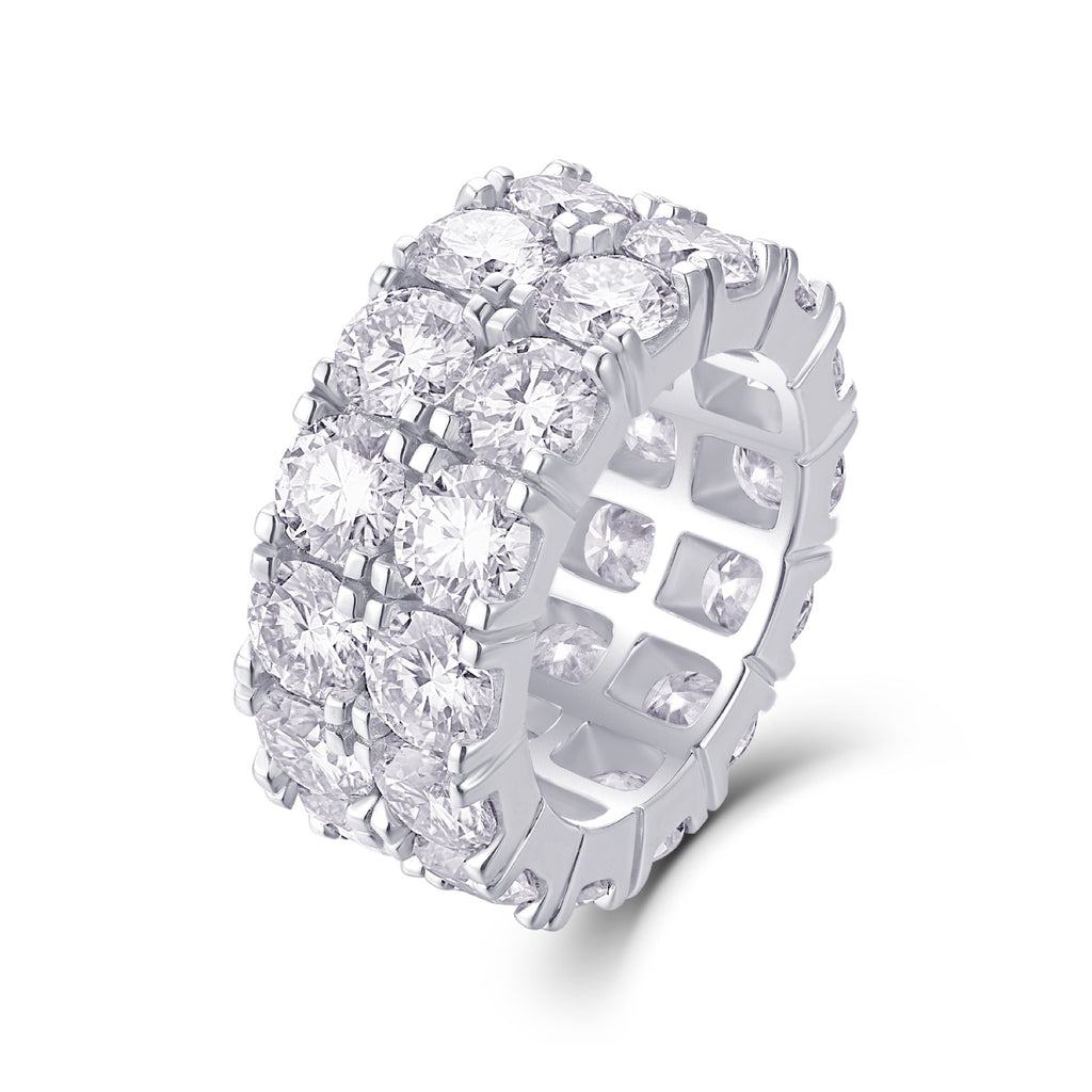 Vogue Moissanite Eternity Band Ring in Sterling Silver
