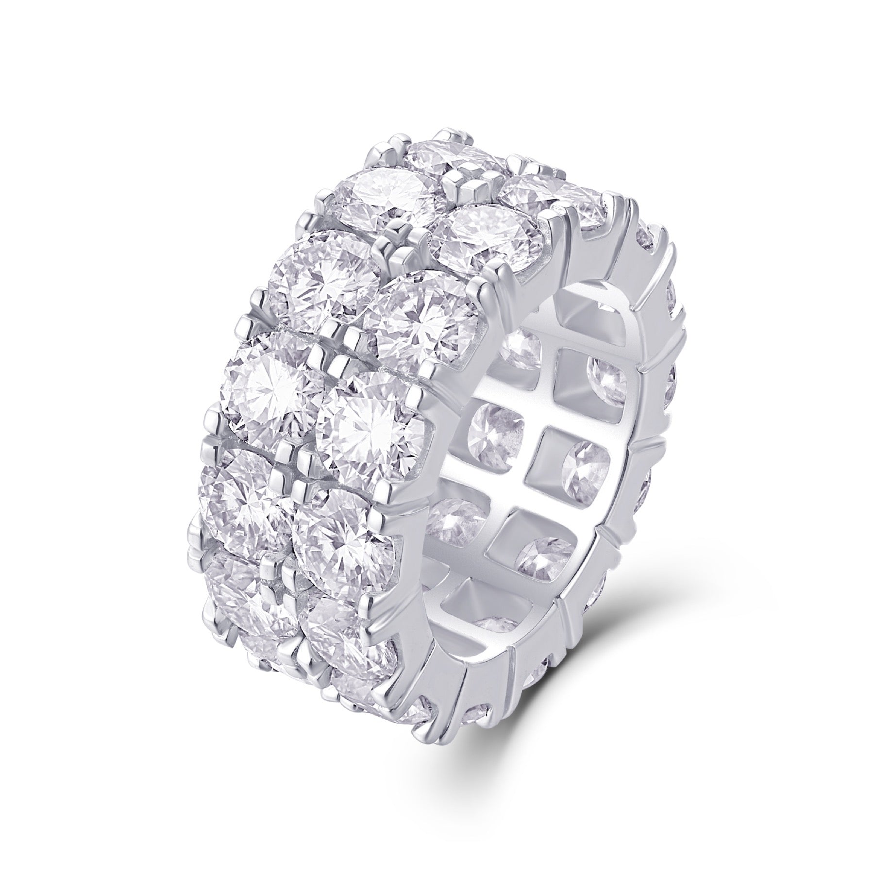 Vogue Moissanite Eternity Band Ring in Sterling Silver