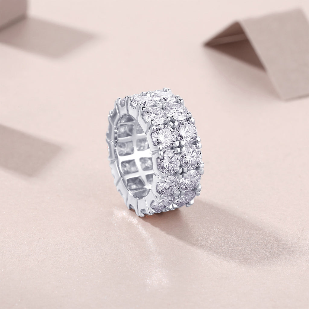Vogue Moissanite Eternity Band Ring in Sterling Silver