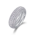 Halo Band Moissanite Eternity Band Ring in Sterling Silver