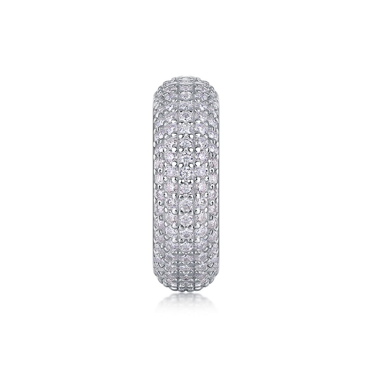 Halo Band Moissanite Eternity Band Ring in Sterling Silver
