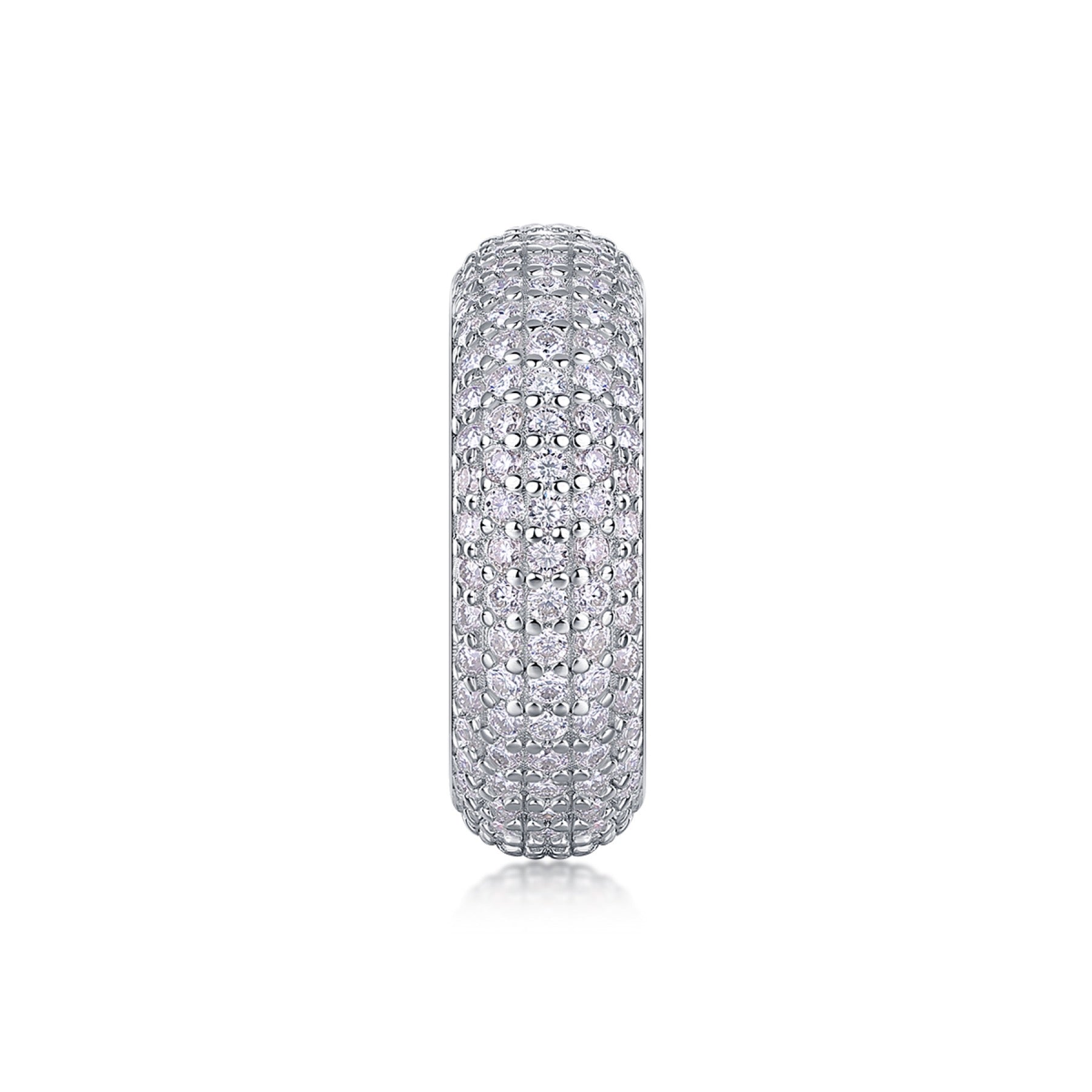 Halo Band Moissanite Eternity Band Ring in Sterling Silver