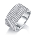 Enigma Moissanite Eternity Band Ring in Sterling Silver