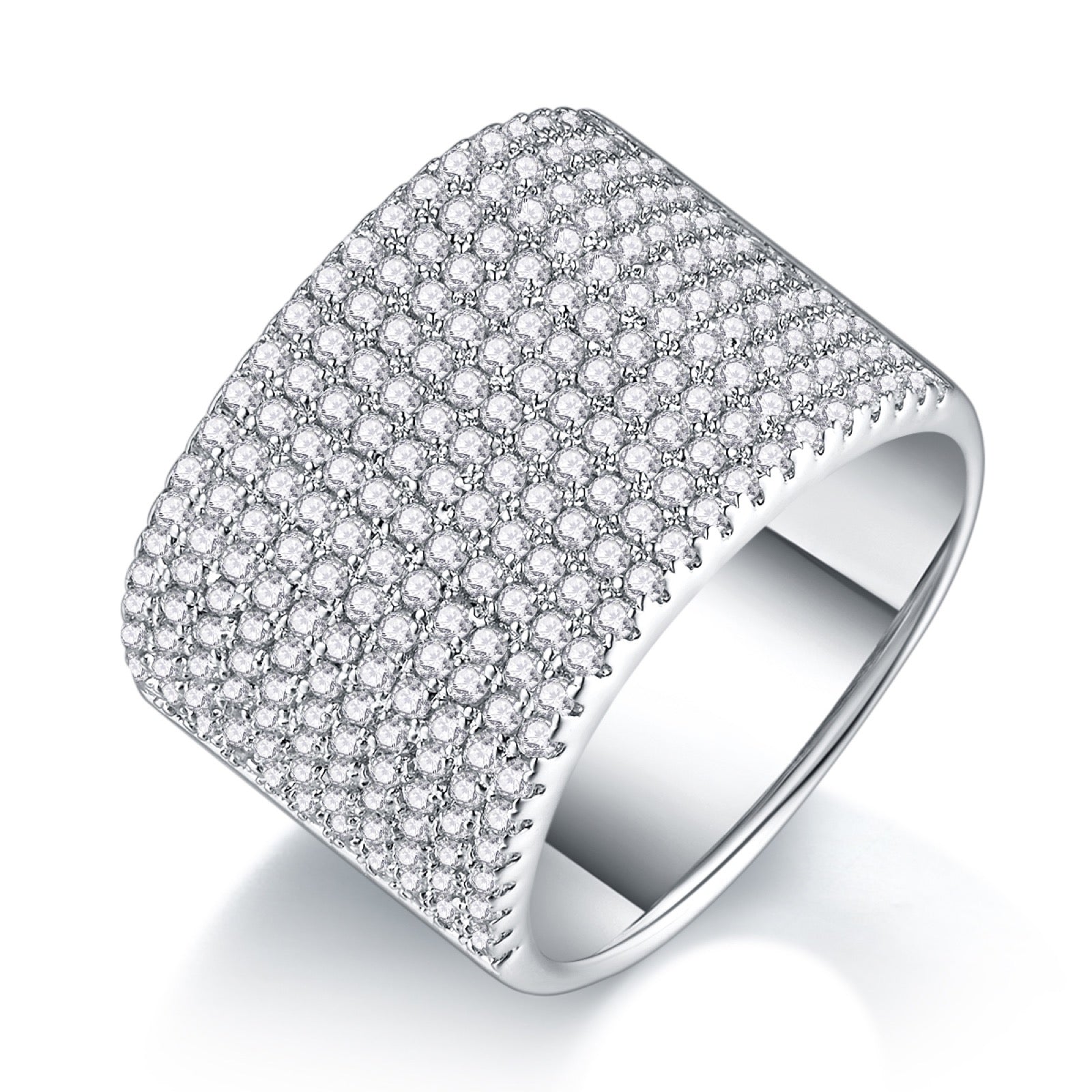 Astral Moissanite Eternity Band Ring in Sterling Silver