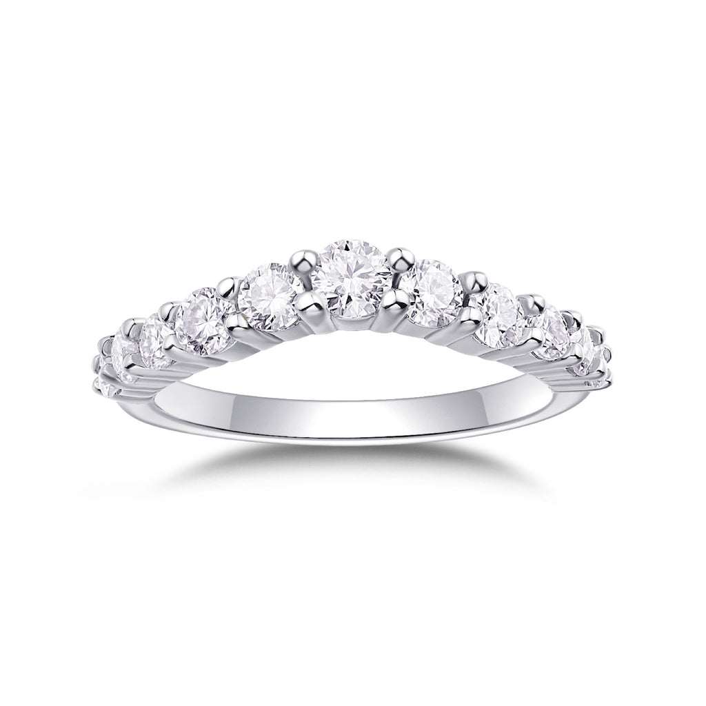 Quintessa Moissanite Five-Stone Ring in Sterling Silver