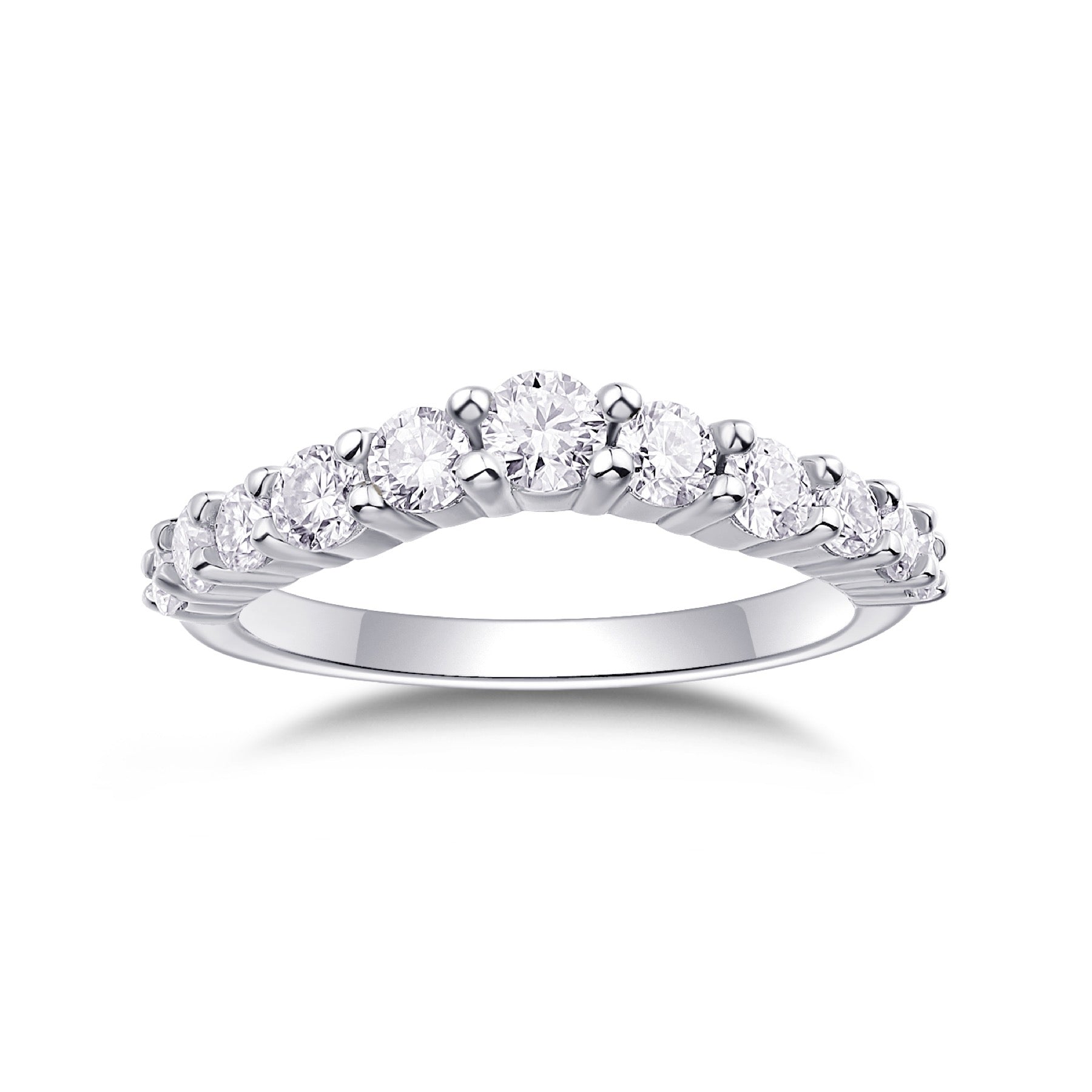 Quintessa Moissanite Five-Stone Ring in Sterling Silver