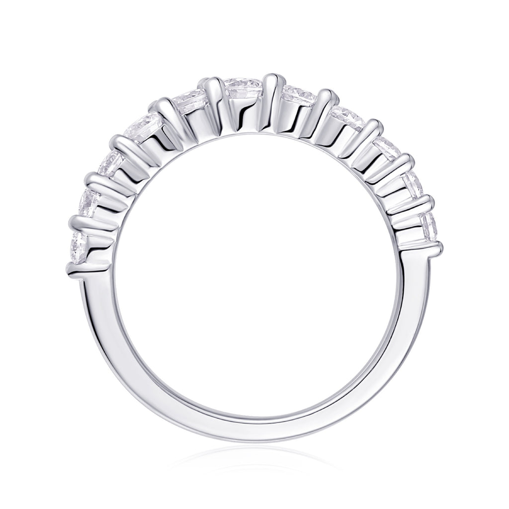 Quintessa Moissanite Five-Stone Ring in Sterling Silver