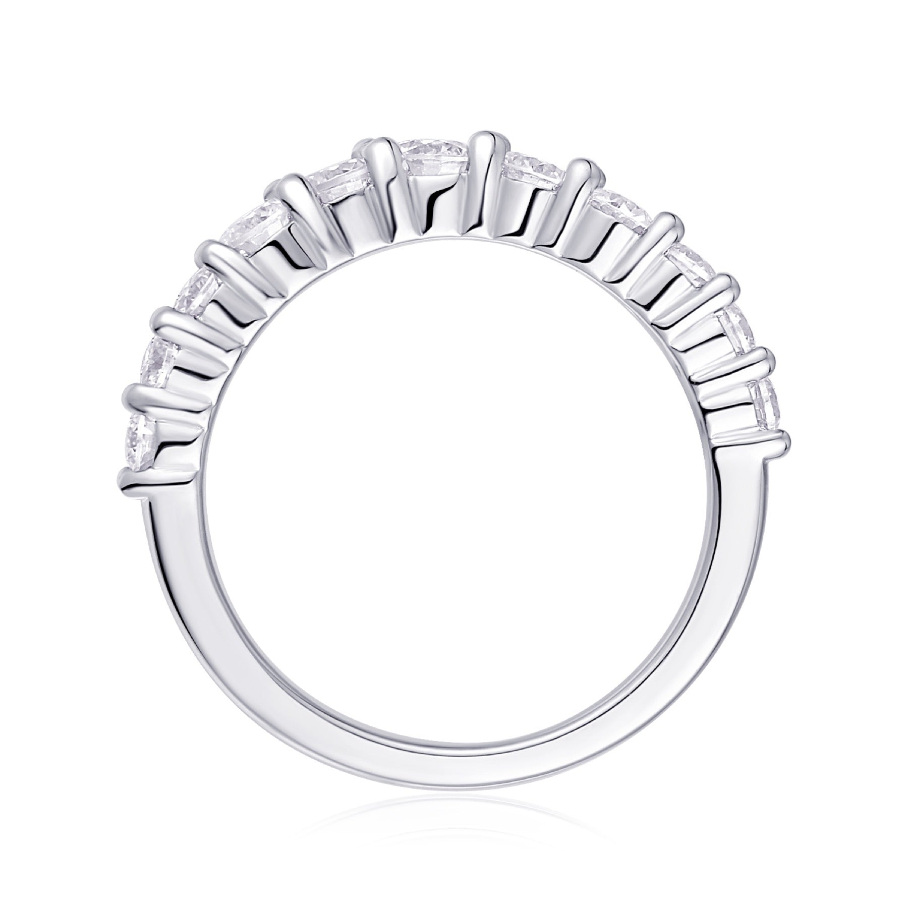 Quintessa Moissanite Five-Stone Ring in Sterling Silver