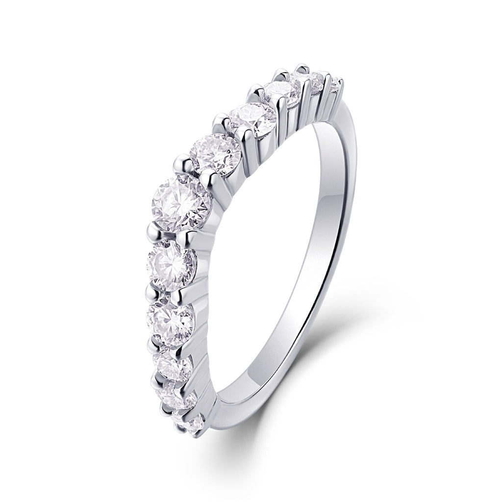 Quintessa Moissanite Five-Stone Ring in Sterling Silver