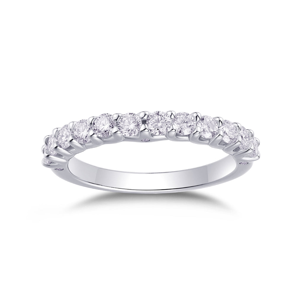Ray Moissanite Eternity Band Ring in Sterling Silver