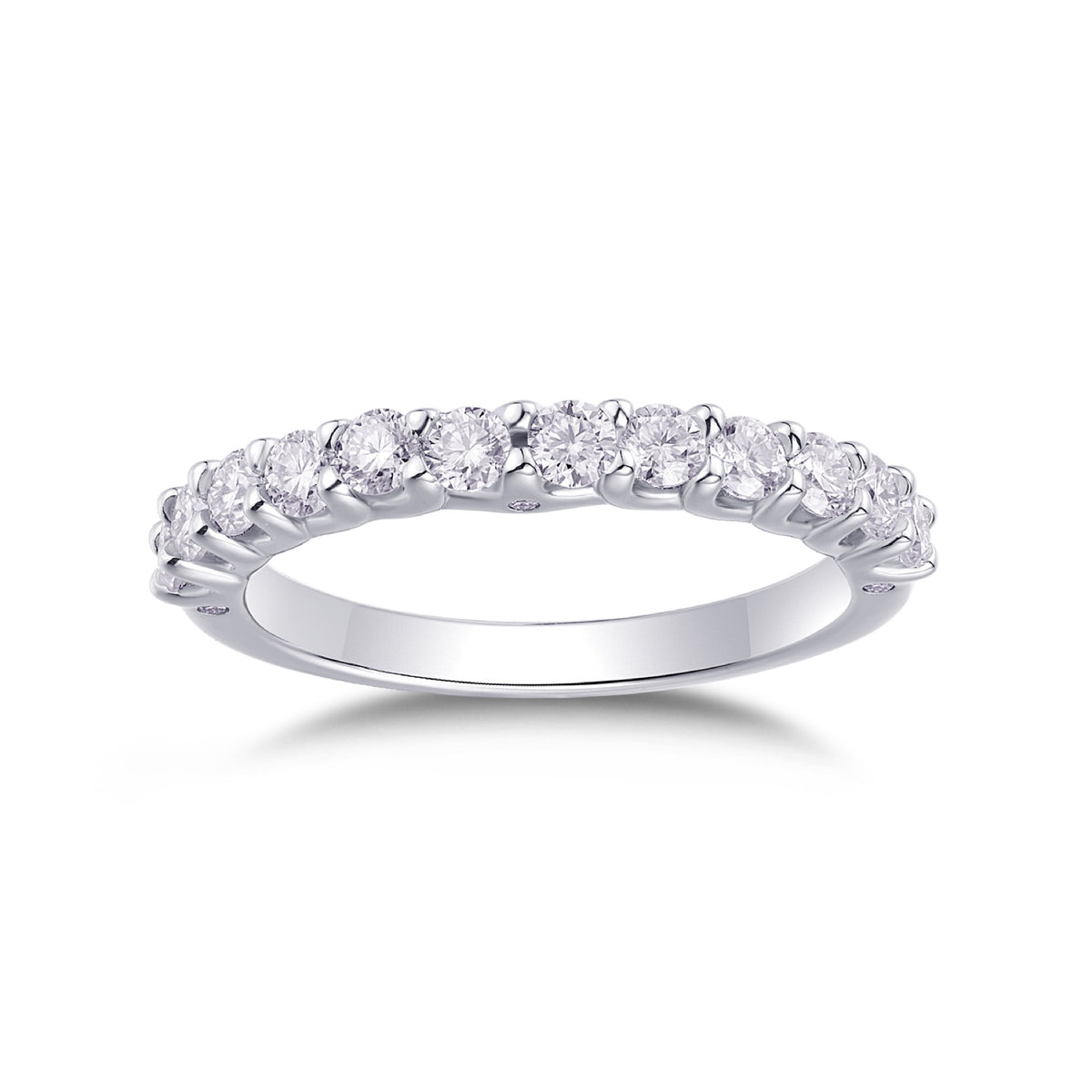 Ray Moissanite Eternity Band Ring in Sterling Silver